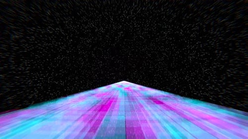 Space Bridge-Hintergrund in Rosa und Cyan VJ Loop In 4K
