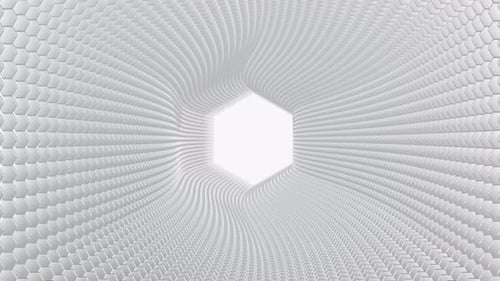 White Hexagon Tunnel Wave Loop Animation Background