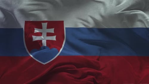 Realistic Waving Flag of Slovakia Loop Background