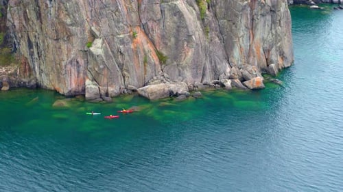 Kayaking at Split Rock Minnesota Aerial Drone 3 People