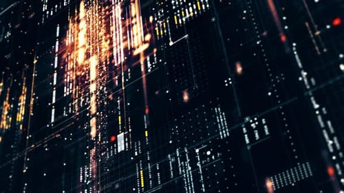 Vertical format: Advanced data matrix simulation with a dynamic and immersive display of interconnec