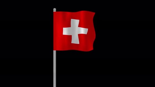 Animated Realistic Waving Switzerland Flag Loop