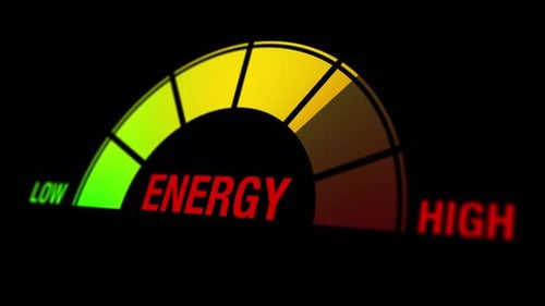 Graphic animation of an energy level gauge