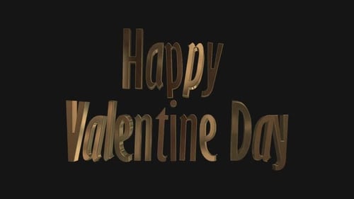 Happy Valentine's Day 3D Text Alpha Channel