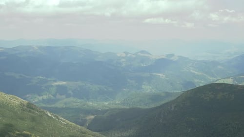 Green Mountains in Cloudy Weather