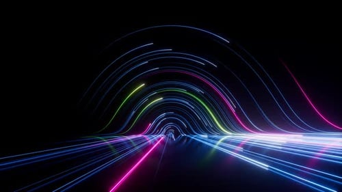 Glowing Dynamic Neon Speed Lines Motion Background