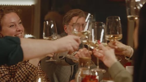 Friends Spend Weekend Evening in Cafe