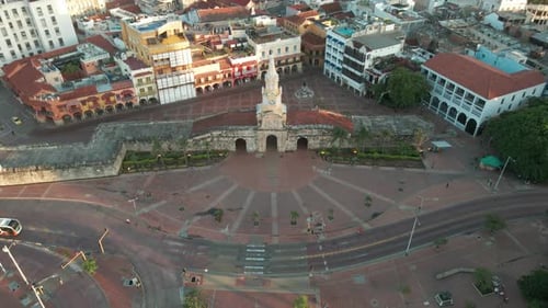 The Clock Tower gate in Cartagena, can be seen at the main entrance of the walled city. It features
