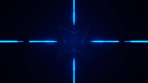 Blauer, unendlicher Fluss von Neonlichtenergie, Hintergrund, VJ Loop in 4K