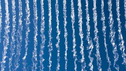 Streams of Fresh Water Against a Blue Background