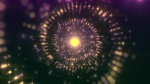 Abstract Glowing Digital Tunnel Particle Background Loop