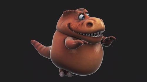 Fun 3D cartoon dino talking (with alpha channel)