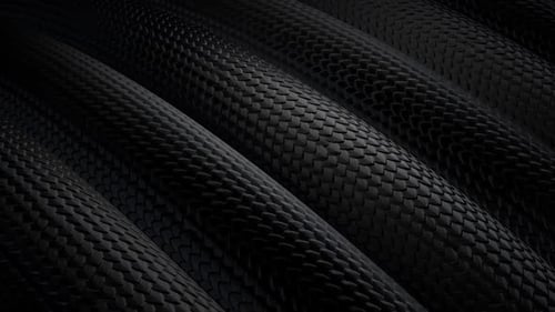Textured black braided material close-up