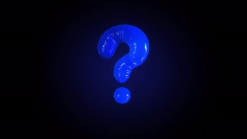 Blue Balloon Question Mark Animation - Fun and Creative Design - 4K Dark
