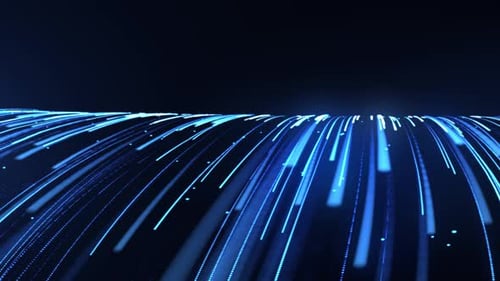 Abstract light lines curves. The movement of bright neon lines, the flow of big data