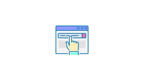 Animated Clicking Hand Icon on Browser Search Bar