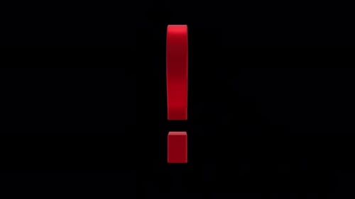 3D Question Mark Rotation Animation Red Version With Alpha Channel