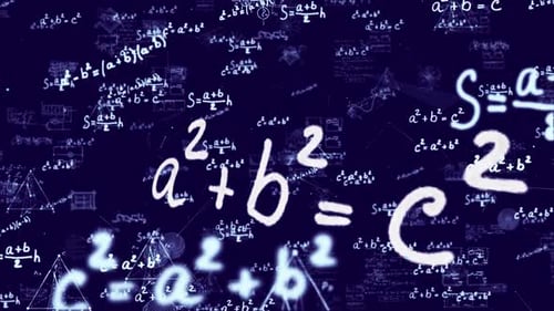 Floating Mathematical Formulas and Scientific Data Graphs Background