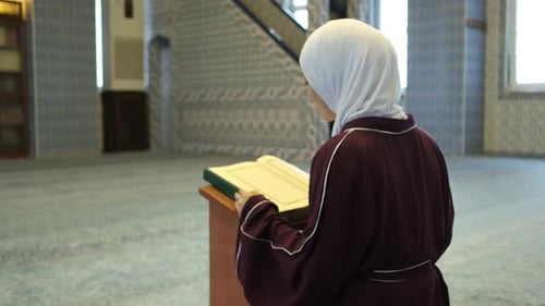 Reading Quran On Lectern