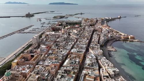 Breathtaking Aerial View of Coastal City and Islands Landscape