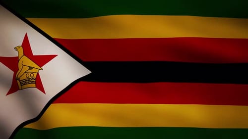 Realistic Waving Flag of Zimbabwe Background Animation
