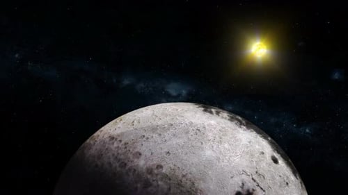 Moon 3d Planet With Glowing Sun