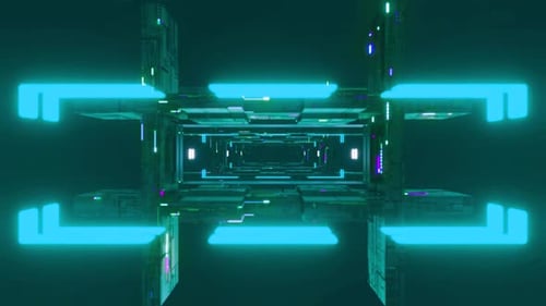 Abstract Dark Sci Fi Landscape Seamless Loop, 4k 3d Animation Background