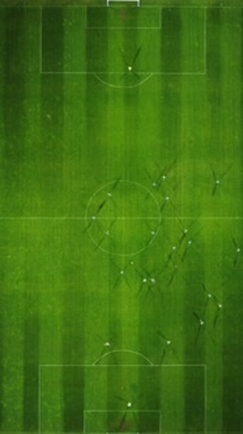 Aerial View of a Football Match Soccer