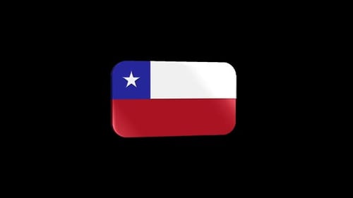 3D Glossy Chile Flag Rotation Loop