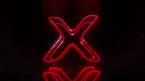 Colorful Neon Letter X Loop Animation.