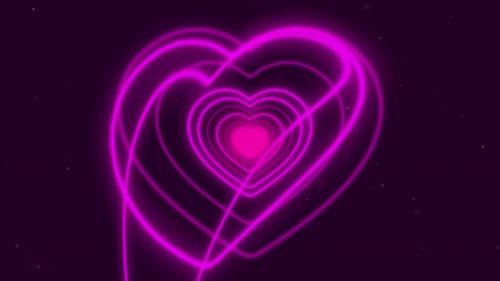 Neon Heart Tunnel Loop Background