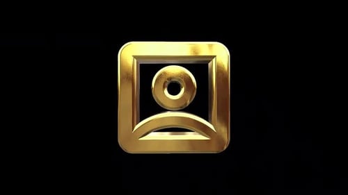 Golden 3D Webcam Icon Rotation Animation