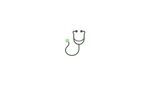 Flat Design Stethoscope Heartbeat Pulse Animation
