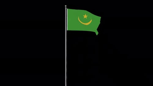 Mauritania National Flag Waving Animation