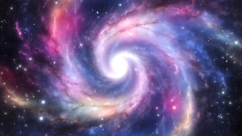Vibrant Cosmic Spiral Galaxy Rotation Loop Background