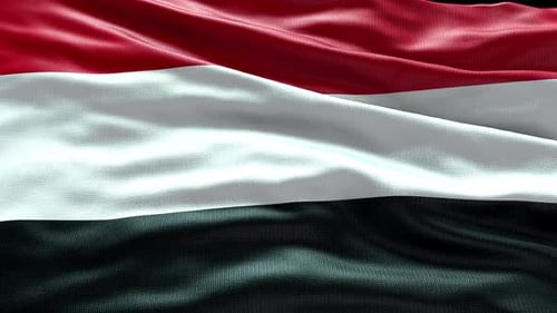 Realistic Waving Yemen Flag Loop Animation