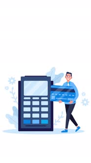 2D Male Character And Credit Card Payment Vertical Animation ...