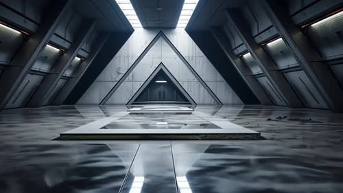Futuristic, Concrete Corridor