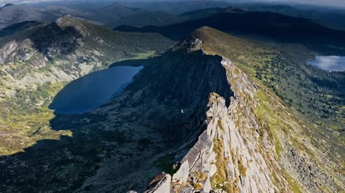 Aerial View of a Mountain Range