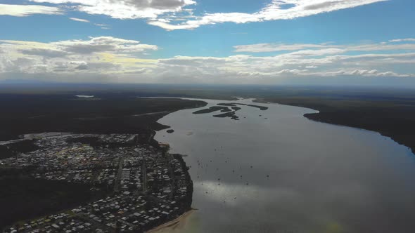 Flying high, downstream of the ocean converging and splitting into ...