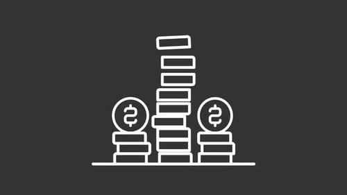Animated Outline Coins Stacking for Financial Business Concepts