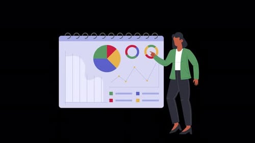 Animated Corporate Data Presentation with Flat Design Charts