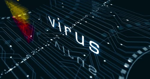 Cyber attack network security breach symbols loop cyber concept