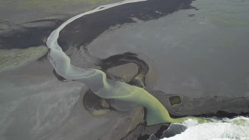 Aerial view of Iceland coastline, Iceland.
