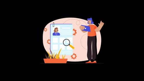 Flat Design HR Application Review Animation