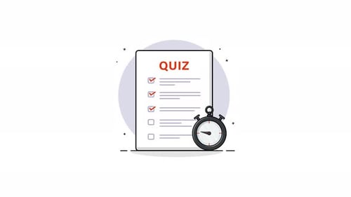 Animated Quiz Completion with Timer and Checklist