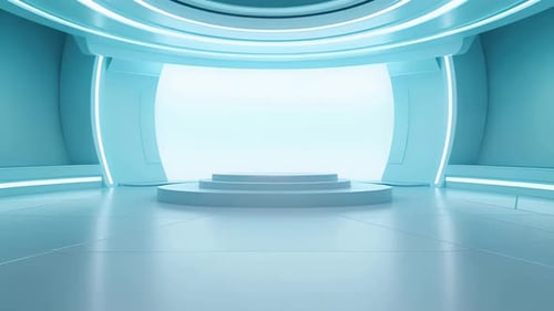 Futuristic Virtual Studio Stage for Presentations