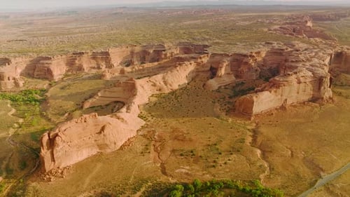 Amazing rock formations from air erosion in huge desert. Arches National park in Utah, USA
