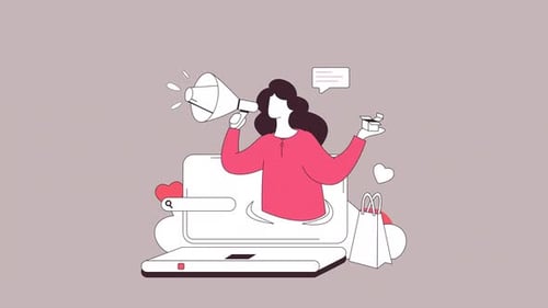 Flat Design Digital Marketing Announcement Animation