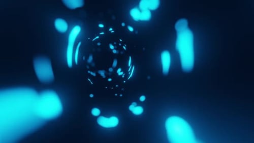 A Dark Tunnel With Blue Highlights